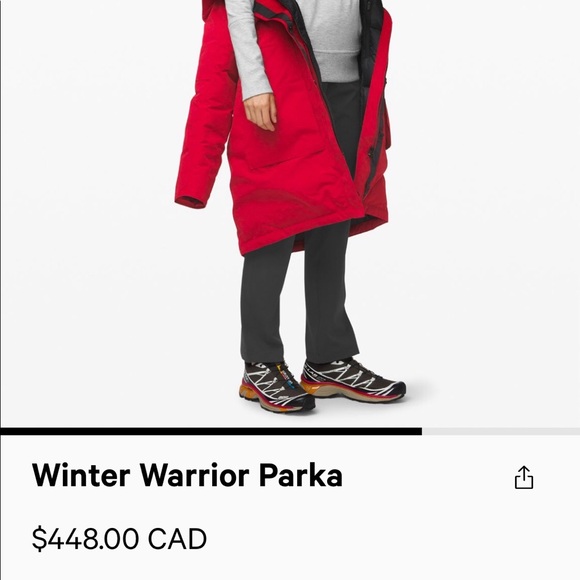 SOLD - Red winter warrior lululemon parka - Picture 2 of 4